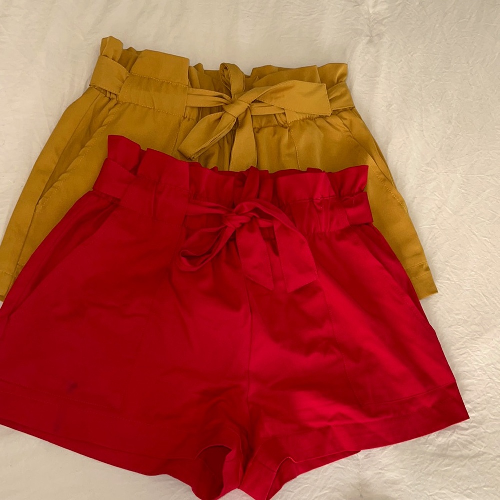 Paper bag Red and yellow shorts set. Size small